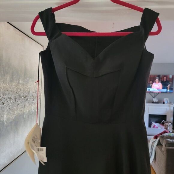 Alexander McQueen Women's Black Wool Crepe Midi Dress Size 42 - Picture 6 of 16